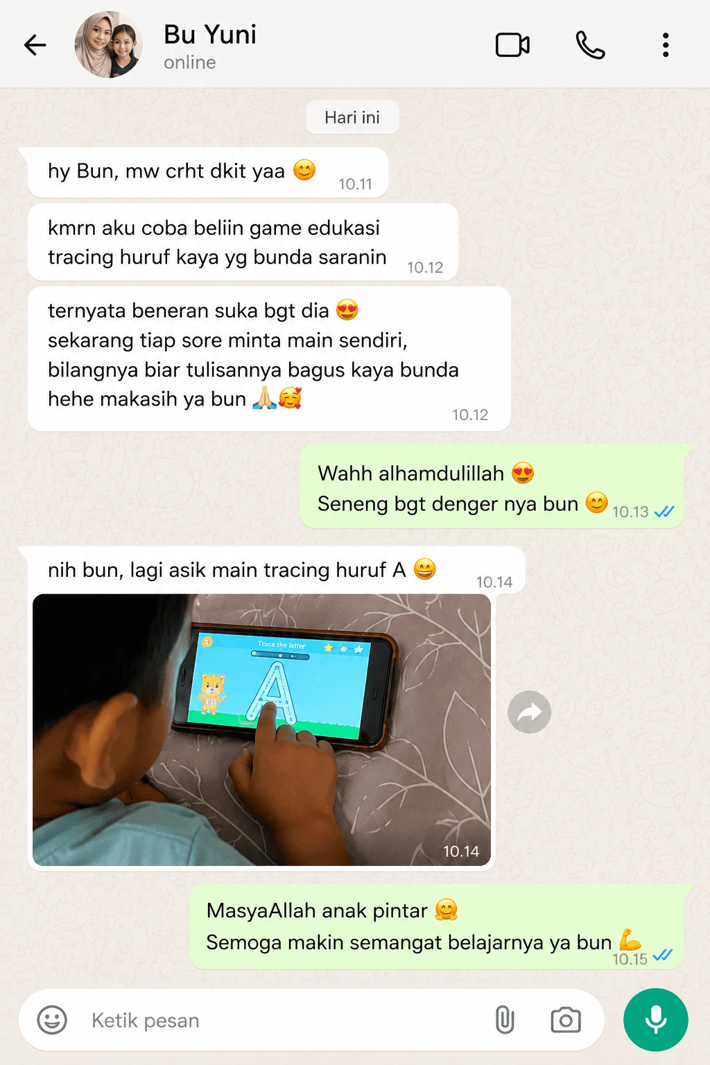 Testimoni WhatsApp orang tua #9