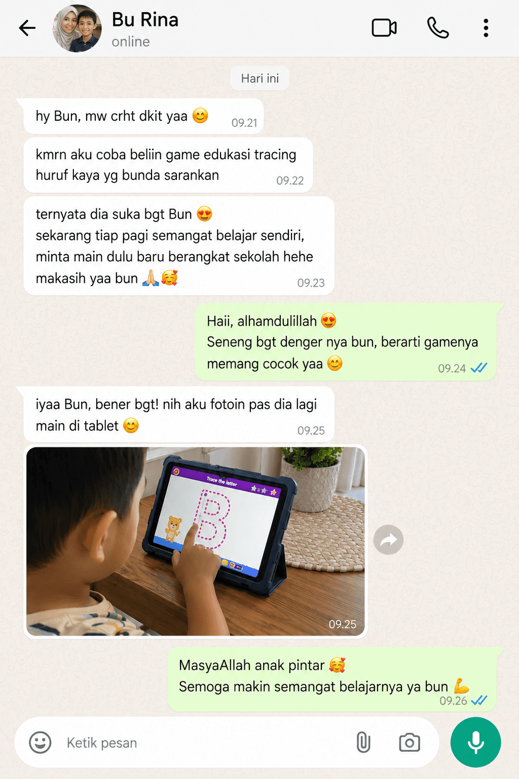 Testimoni WhatsApp orang tua #10