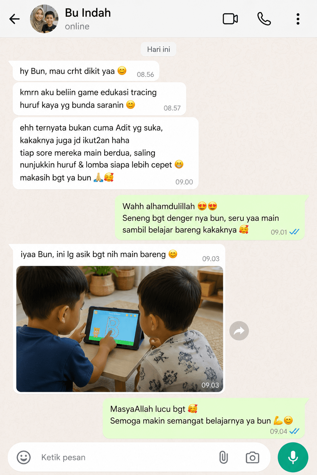 Testimoni WhatsApp orang tua #11