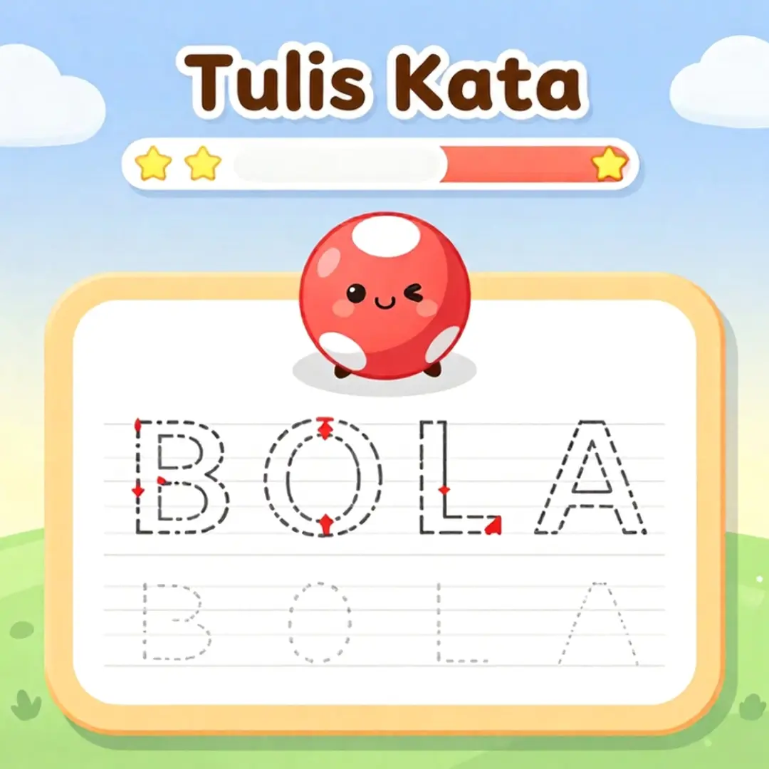 Game edukasi anak Menulis Kata